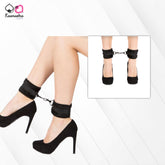 Kaamastra Black Nylon Fur Ankle cuffs